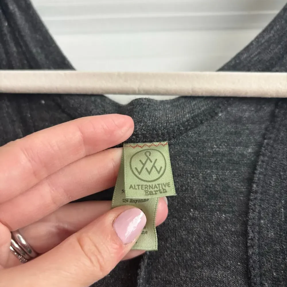 Alternative Earth Women’s Jersey Knit Tank Gray Maxi Dress Sz M Minimalist - Picture 9 of 12